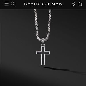 David Yurman Exotic Stone Cross with Black Onyx